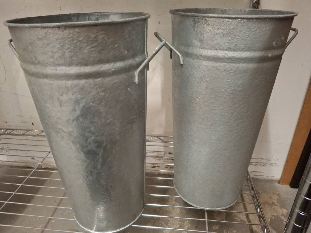 16" Tall Galvanized Metal Buckets