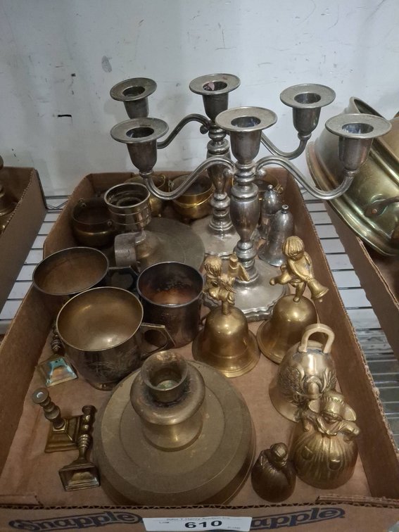 Metal Candle Holders and Bells Lot