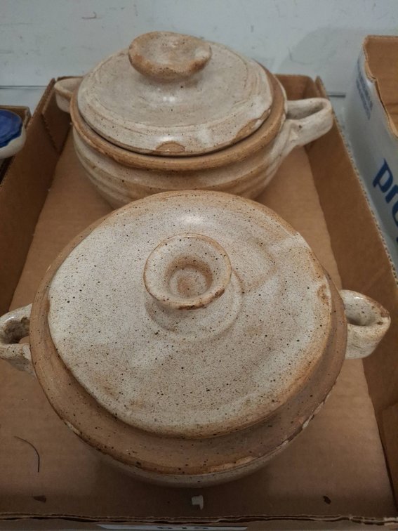 Lidded Handcrafted Stoneware Bowls