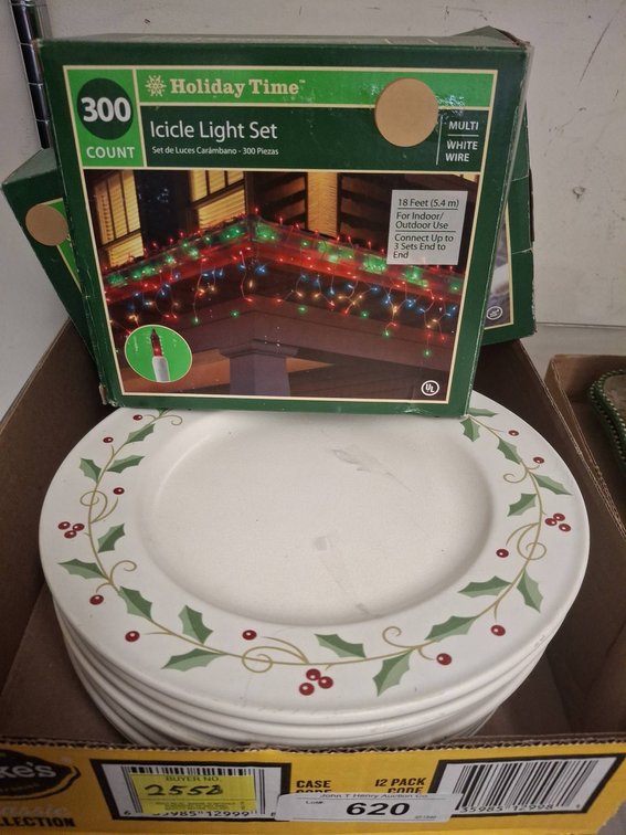 Holiday Lights and Dansk Rondure Holly Plates
