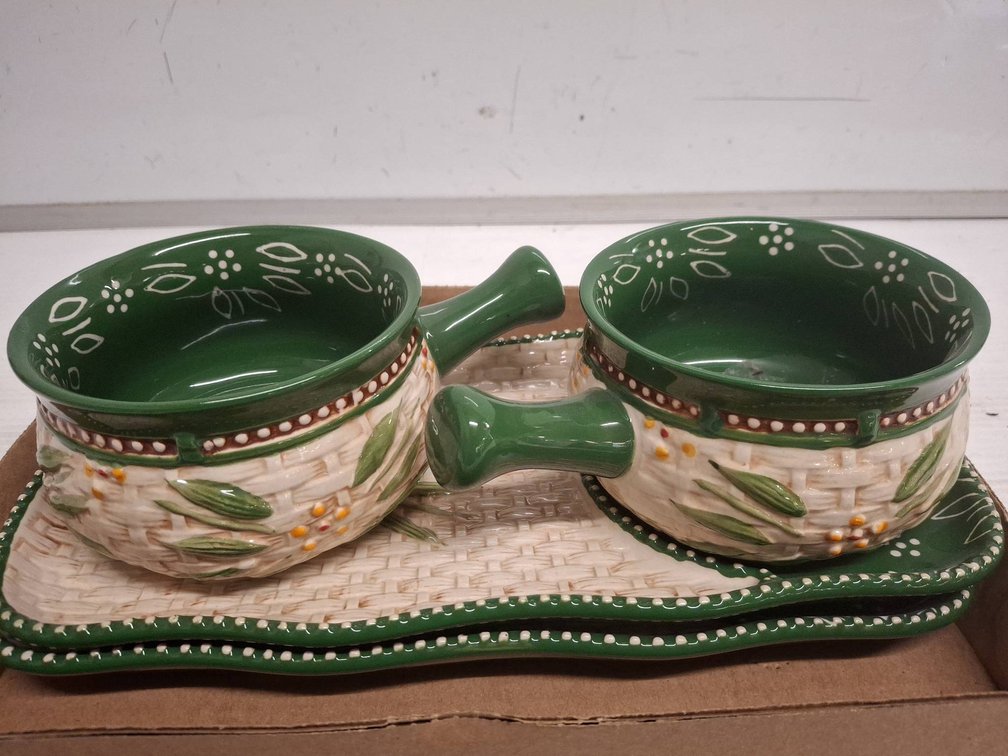 Temp-tations Old World Bowls With Tray, 3 Pc