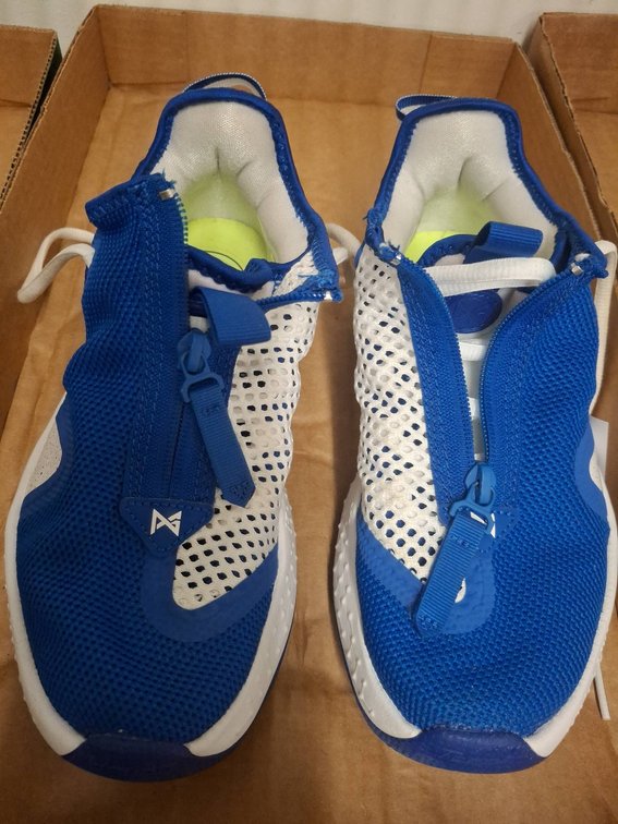 Nike PG 4 Blue White Zip Basketball Shoes 4.5Y