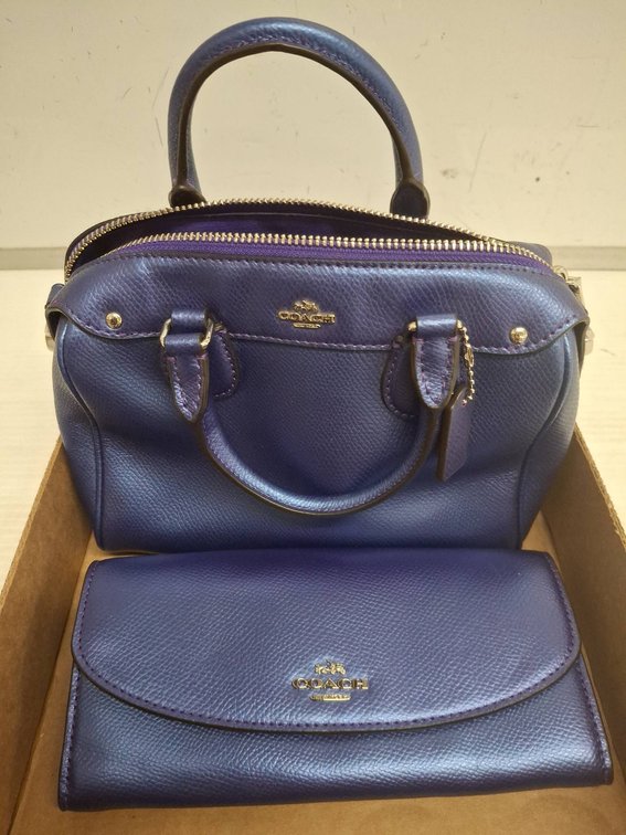 Coach Blue Leather Purse and Wallet Set (unauthenticated)