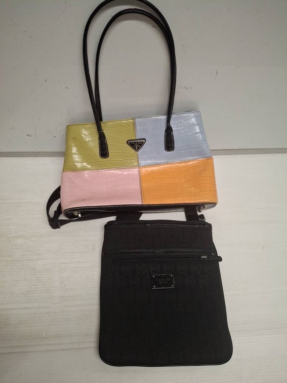 (Unauthenticated)Prada Multicolor Tote & Michael Kors Black Bag