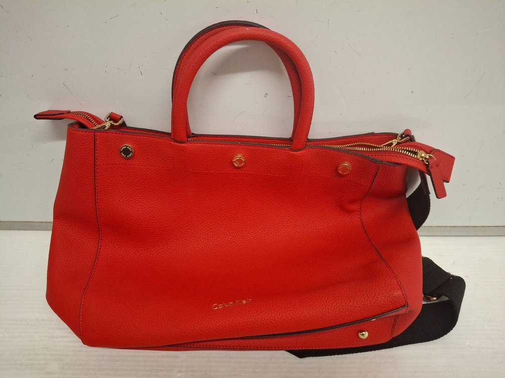Calvin Klein Red Leather Handbag with Strap