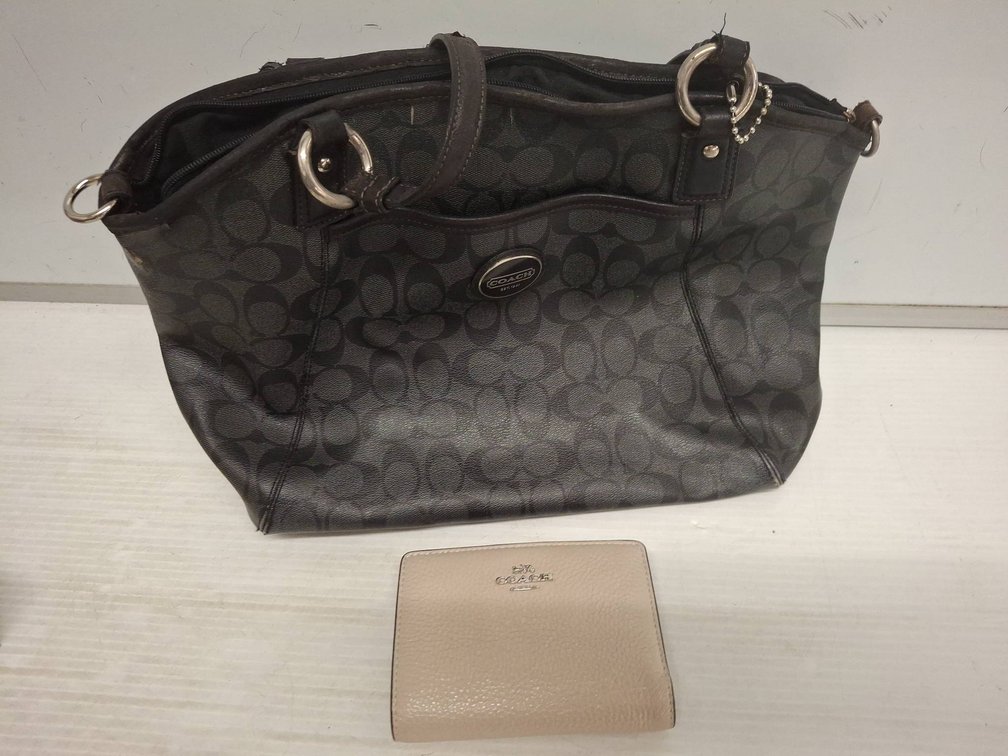 Coach Monogram Bag and Beige Leather Wallet (unauthenticated)