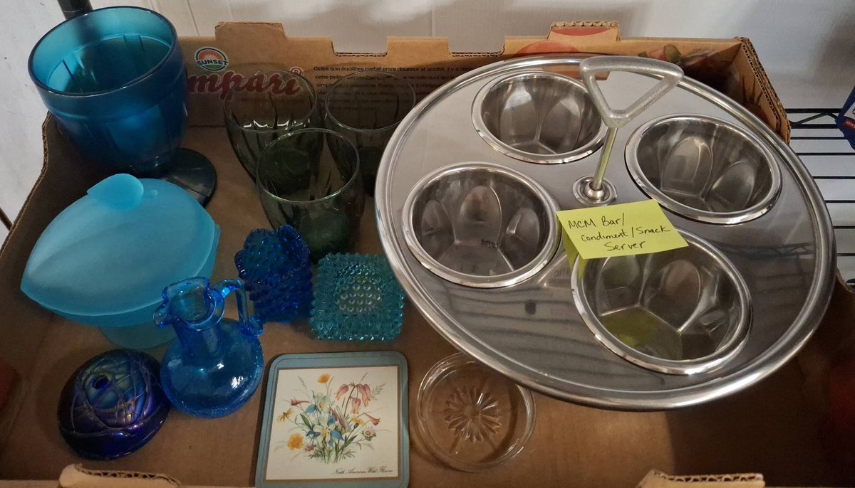 MCM Bar Condiment Snack Server With Glassware