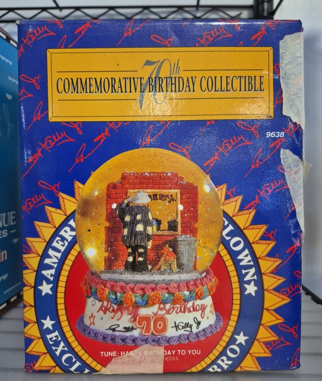 Emmett Kelly Jr 70th Birthday Musical Snow Globe