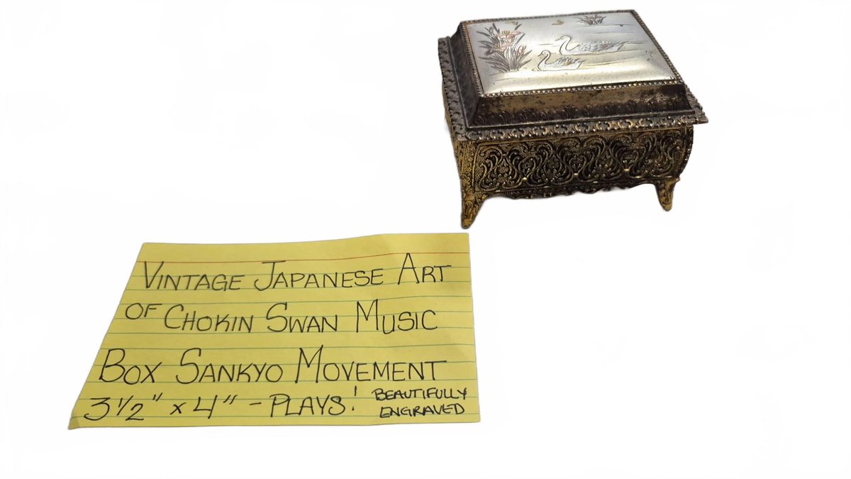 Japanese Chokin Art Swan Music Box Sankyo