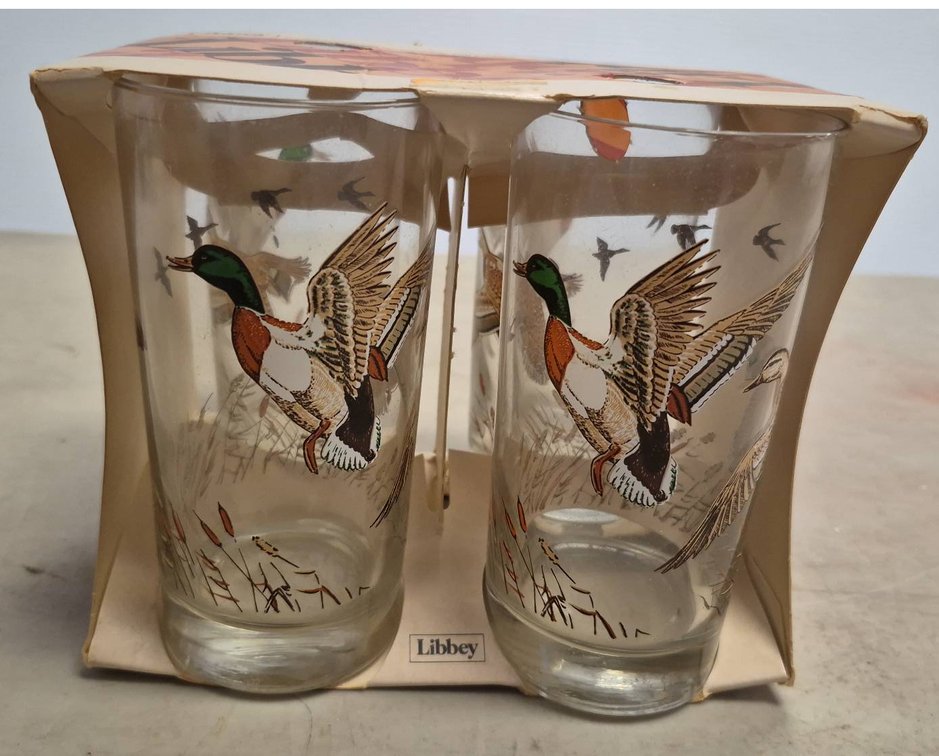 Libbey Mallard Duck Highball Glasses Set of 4