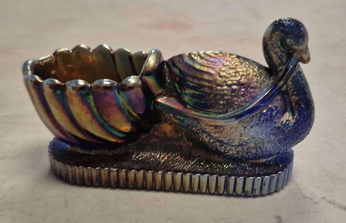 St Clair Carnival Glass Swan Salt Cellar