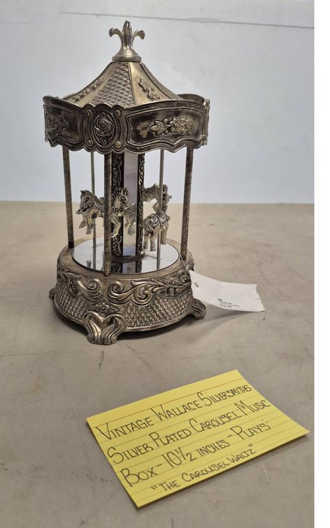 Wallace Silversmiths Silver Carousel Music Box