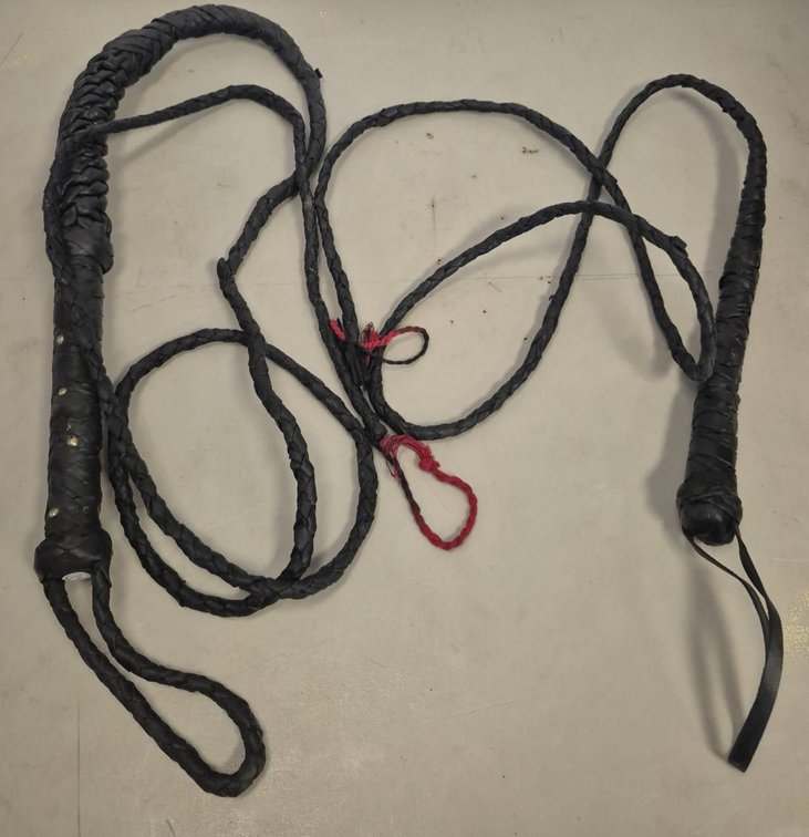 Braided Leather Bullwhip with Wrist Loop