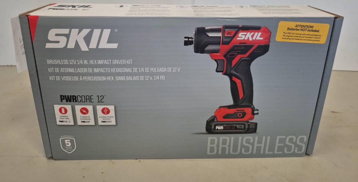 SKIL Brushless 12V 1/4" Hex Impact Driver Kit