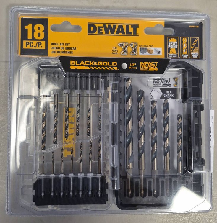 DEWALT 18 Piece Black & Gold Drill Bit Set