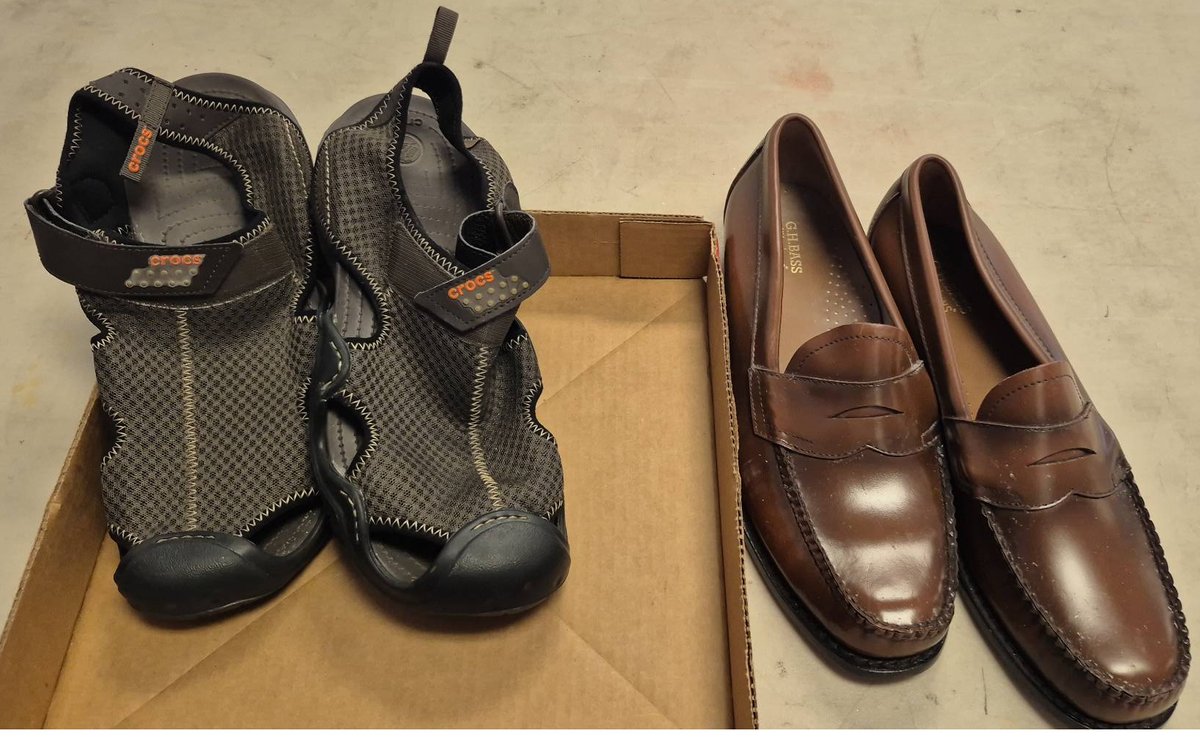 Crocs Sandals & G.H. Bass Penny Loafers Pair