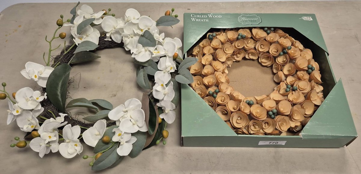 Artificial Floral and Wood Wreaths