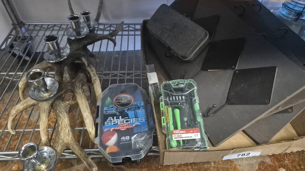 Antler Candle Holders, Tackle Kit, Tools