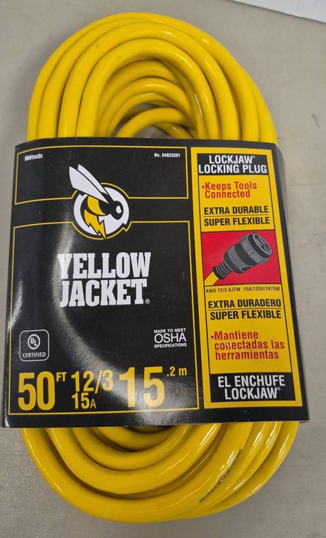 Yellow Jacket 50ft 12/3 Lockjaw Extension Cord