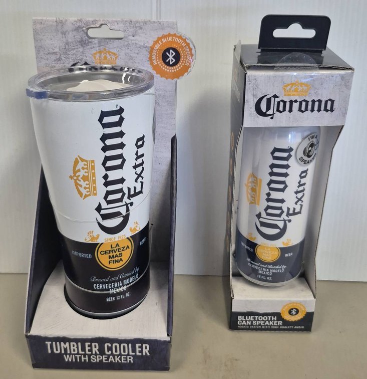 Corona Tumbler Cooler & Can Speaker Set
