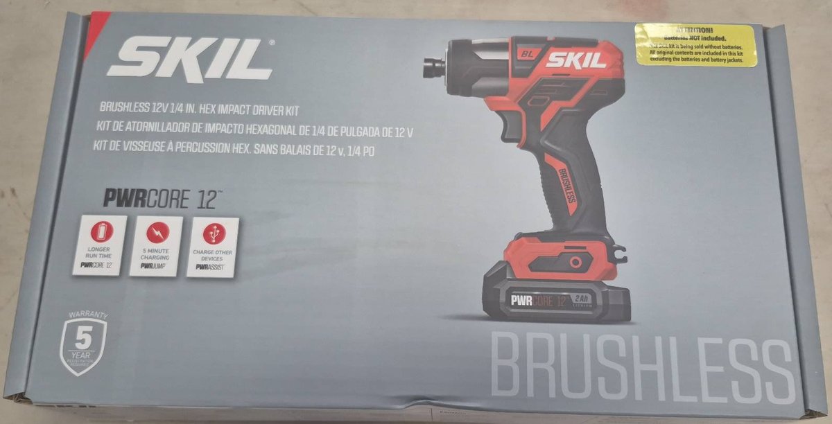 SKIL 12V Brushless 1/4" Hex Impact Driver Kit