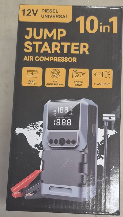 12V Universal 10-in-1 Jump Starter Compressor
