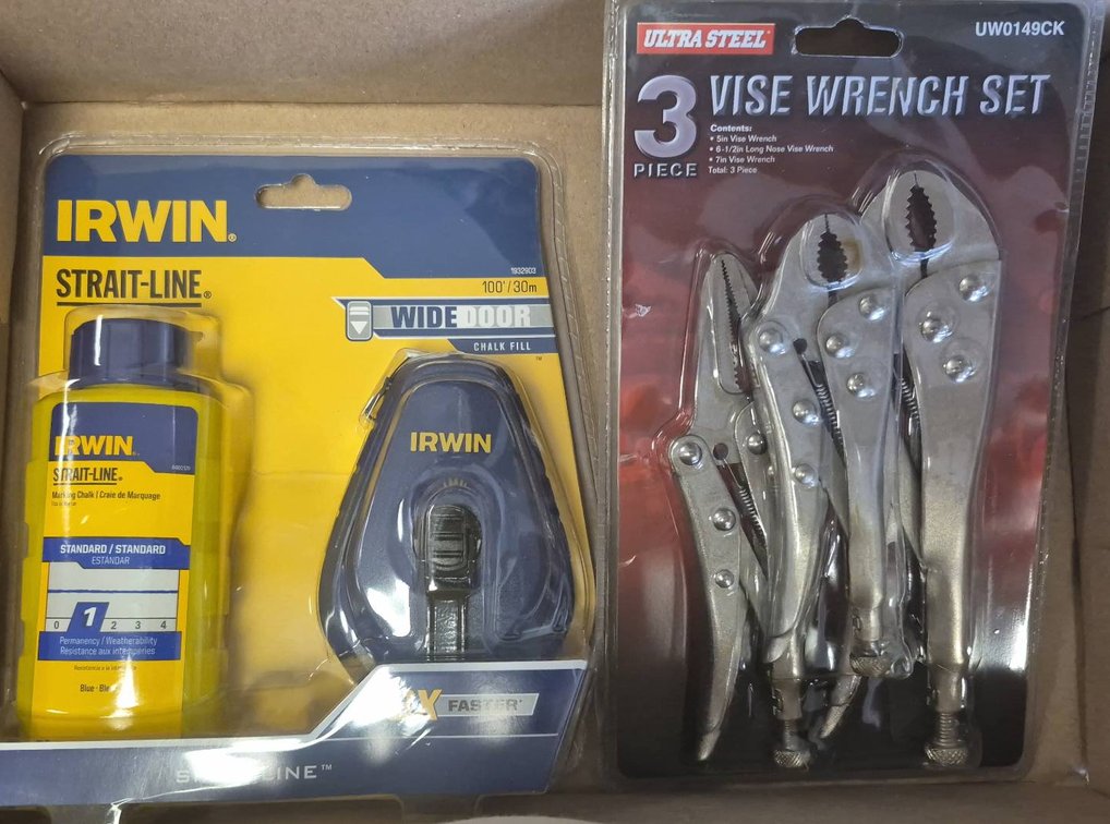 Irwin Chalk Reel Set & Ultra Steel Vise Wrench Set