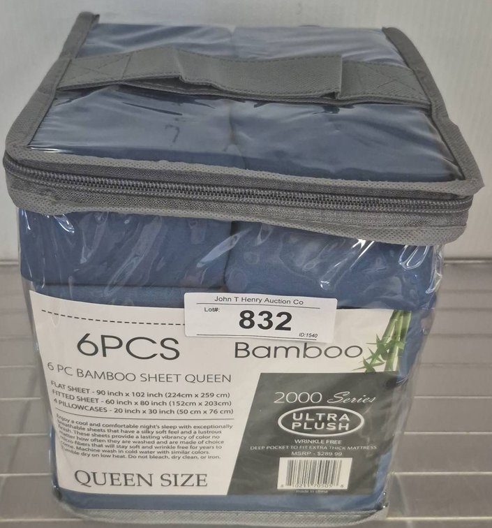 6 Pc Queen Bamboo Sheet Set, Blue