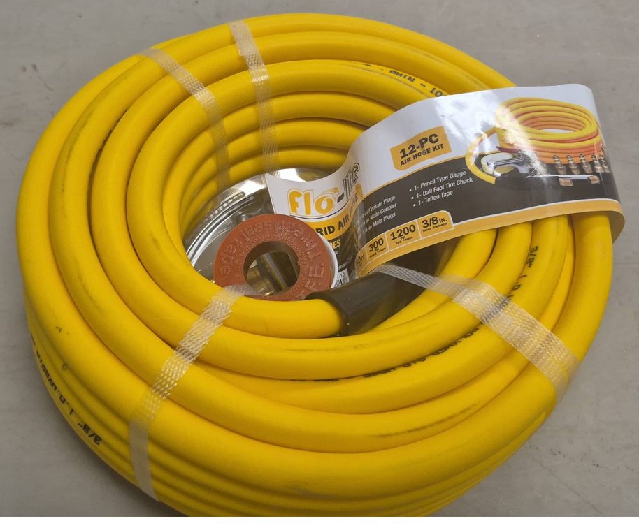 10-Flex Hybrid Air Hose Kit 3/8" x 50' Yellow