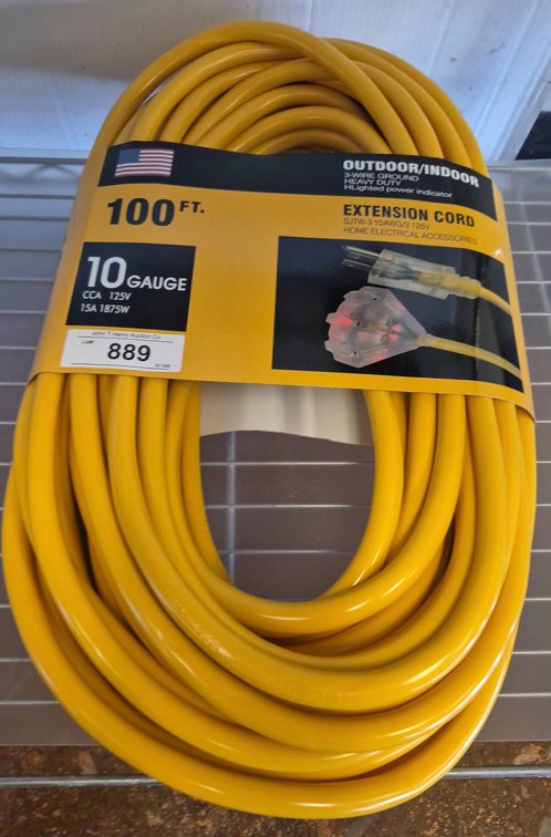 100ft 10 Gauge Outdoor/Indoor Extension Cord
