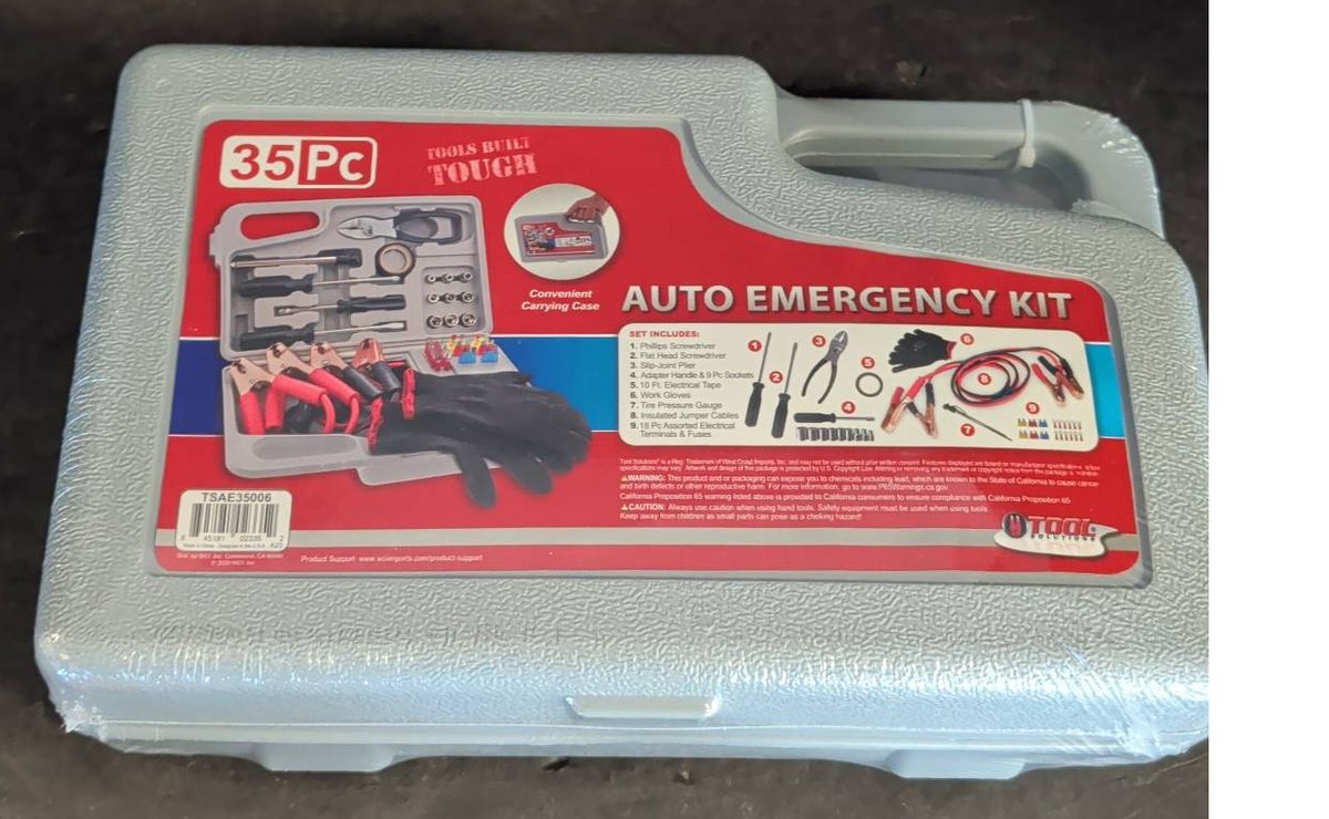 35 Piece Auto Emergency Kit in Carry Case