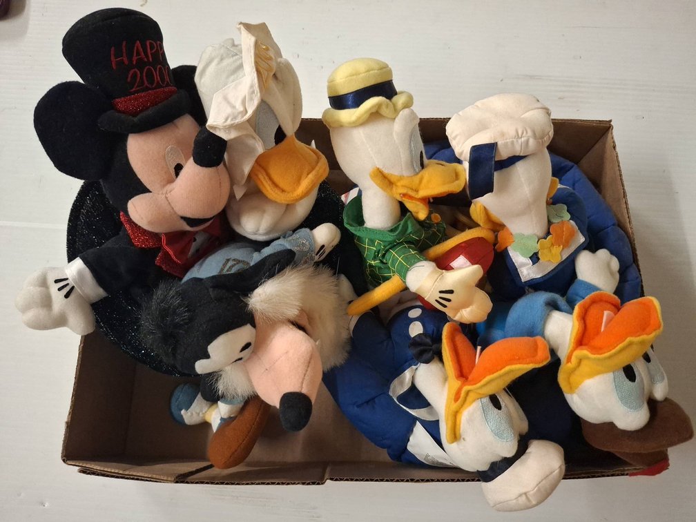 Disney Store Plush Characters, Mickey, Donald, Goofy