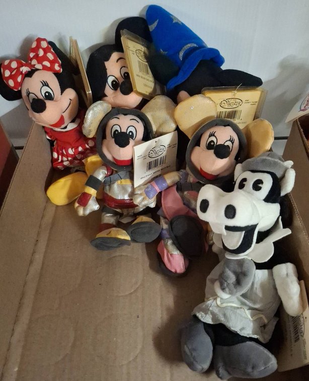 Disney Bean Bag Plush Lot Mickey Minnie Goofy
