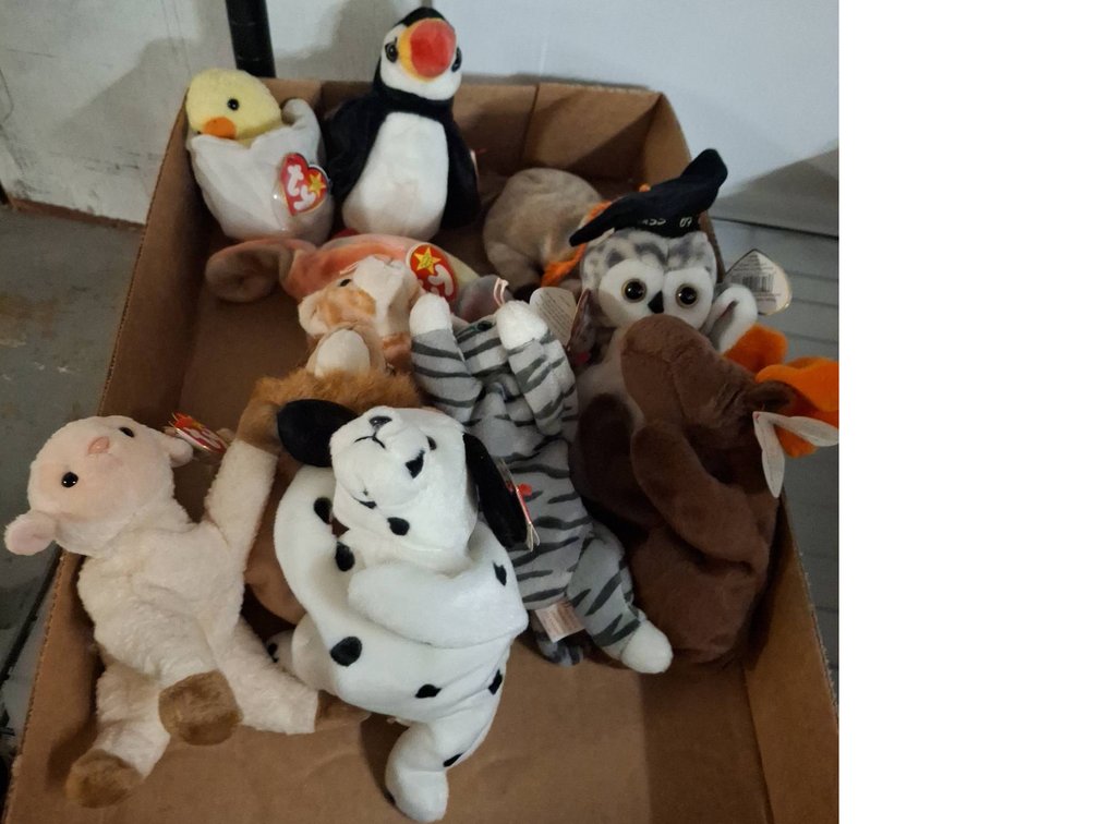 Box Lot of Ty Beanie Babies Plush Animals
