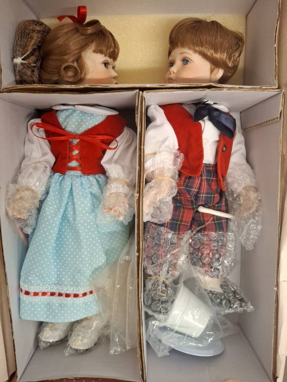 Paradise Galleries Jack & Jill Porcelain Dolls