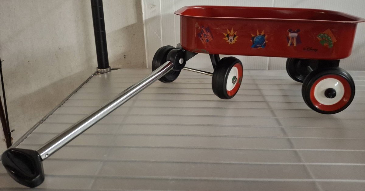 Disney Miniature Red Metal Wagon Toy