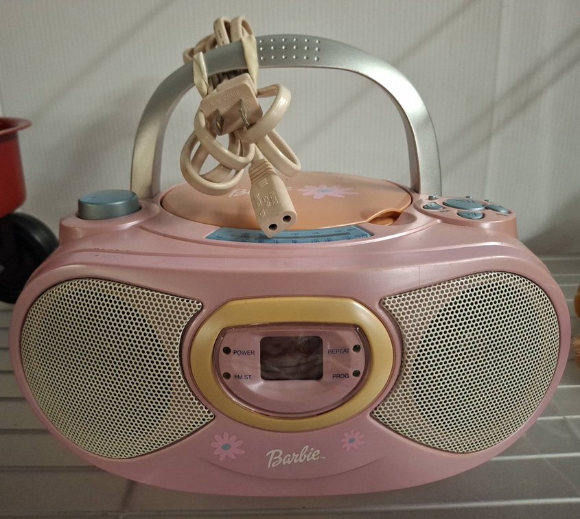 Barbie Pink CD Boombox with Cassette Player