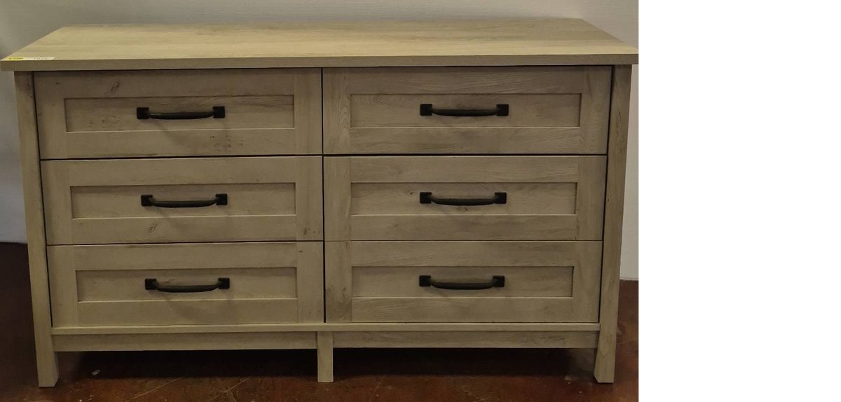Wooden Dresser with Six Drawers, 57x18x32 Inches