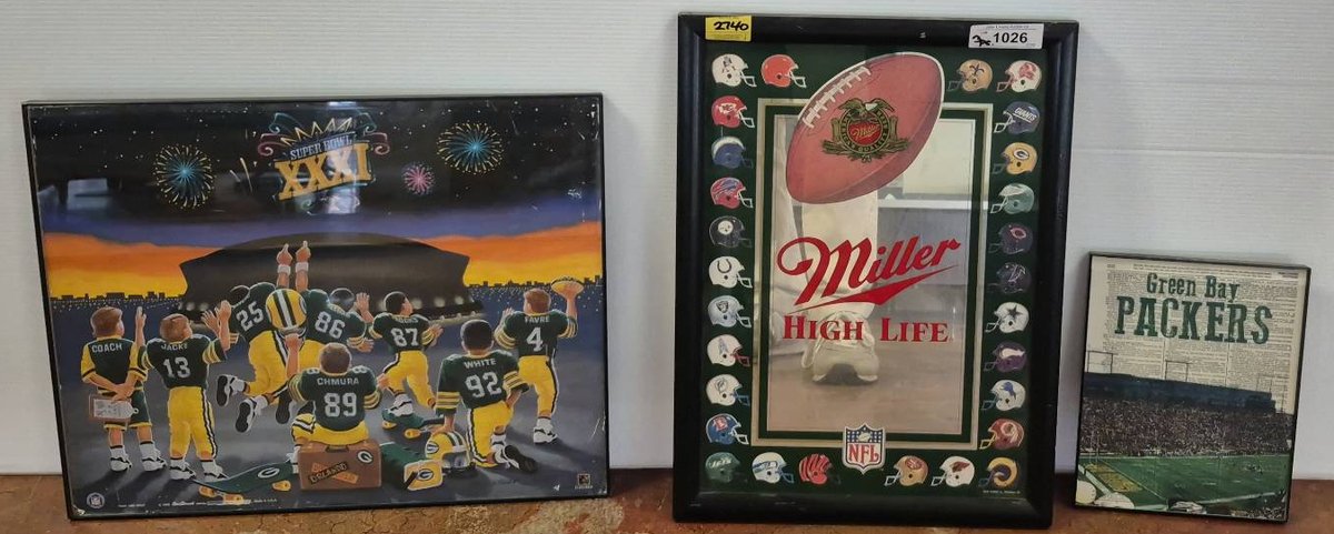 Green Bay Packers Art, Miller Sign, 20x18