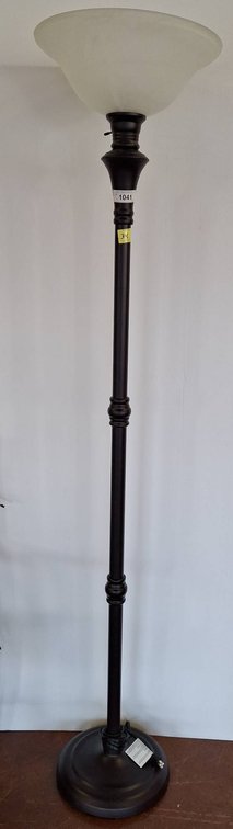 Black Torchiere Floor Lamp With Glass Shade 73 in