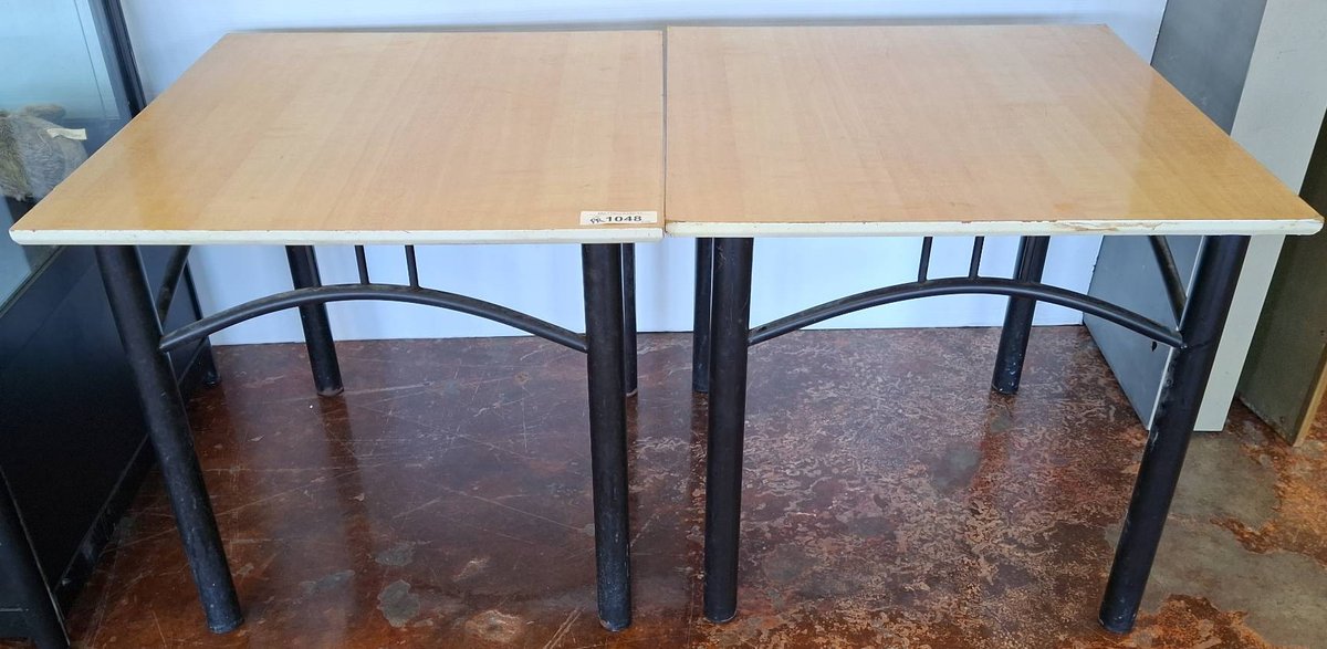 Tables With Black Metal Legs, 22x24x20