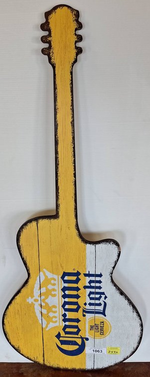 Corona Light Wood Guitar Wall Art 17x42 Inch