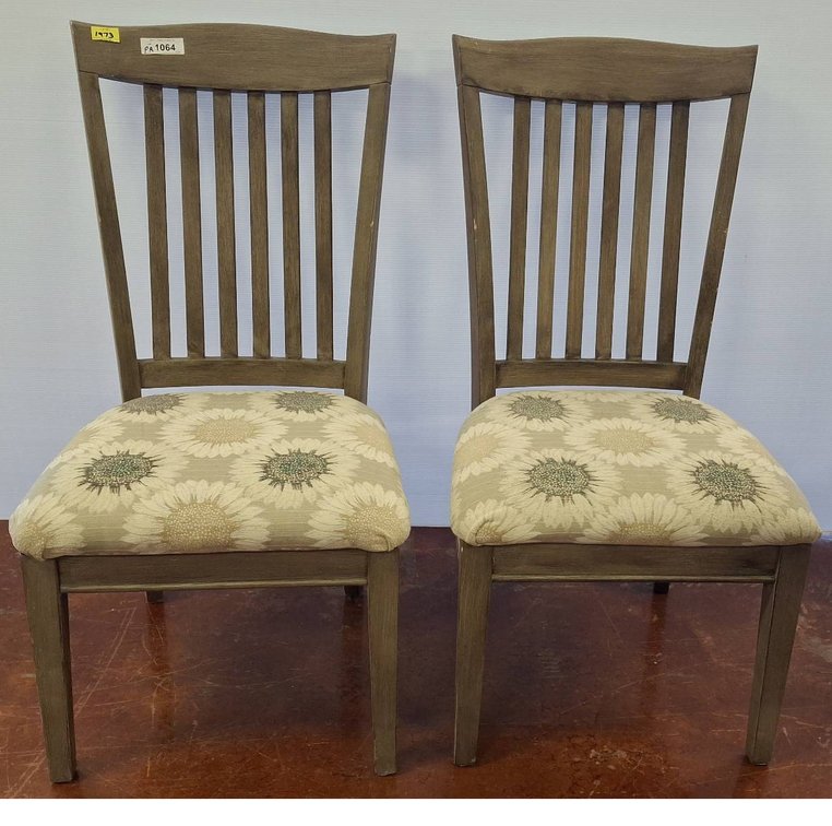 Wood Chairs With Sunflower Upholstery