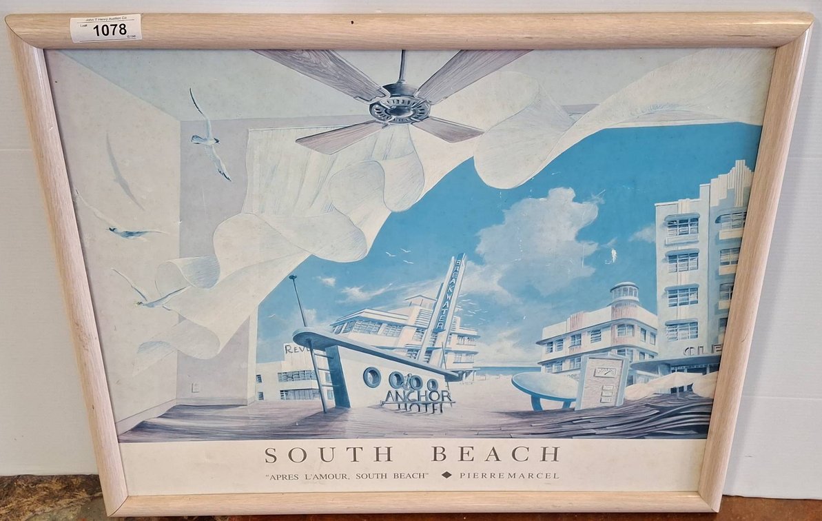 South Beach Print by Pierremarcel 30x25 Framed