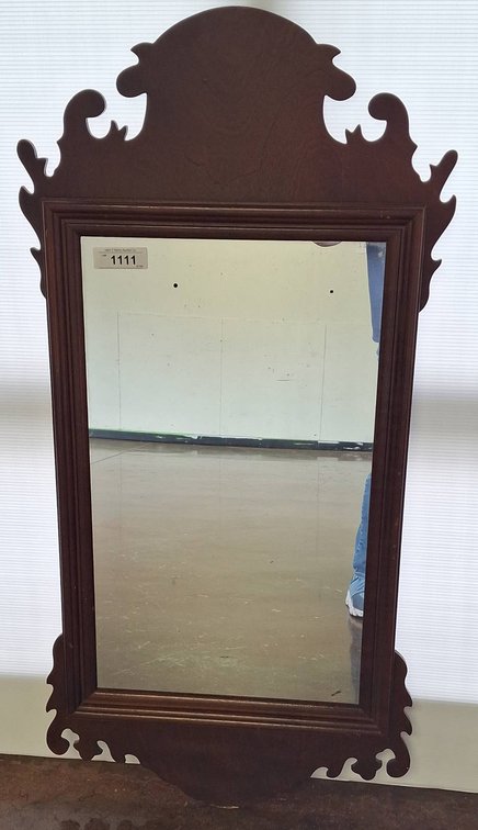 Scrolled Wooden Wall Mirror 21x42