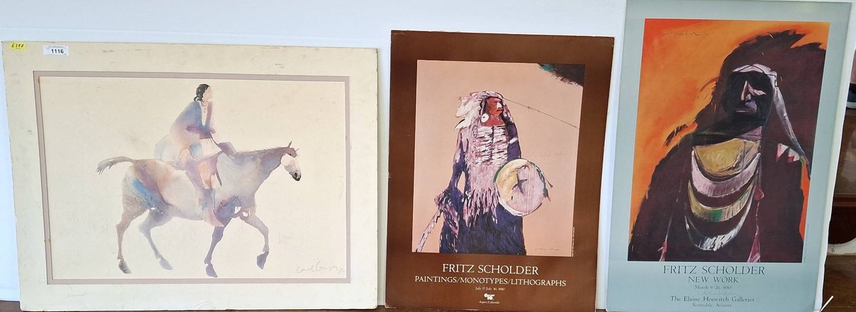 Fritz Scholder Art Posters Lot and Carol Grigg Print