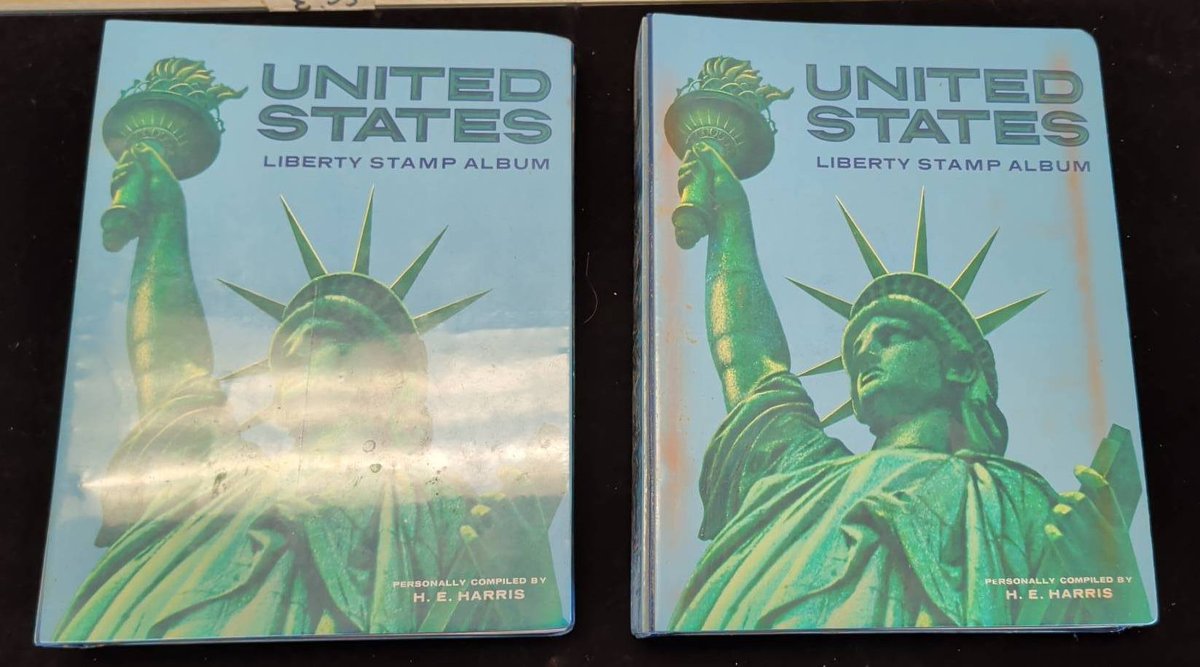 Pair H.E. Harris Liberty Stamp Albums, USA