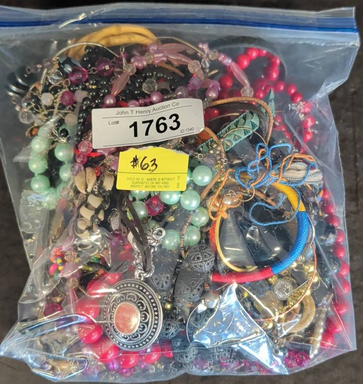 Bag Of Assorted Costume Jewelry, Beaded