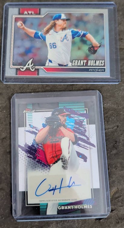 2 Grant Holmes Atlanta Braves Baseball Cards