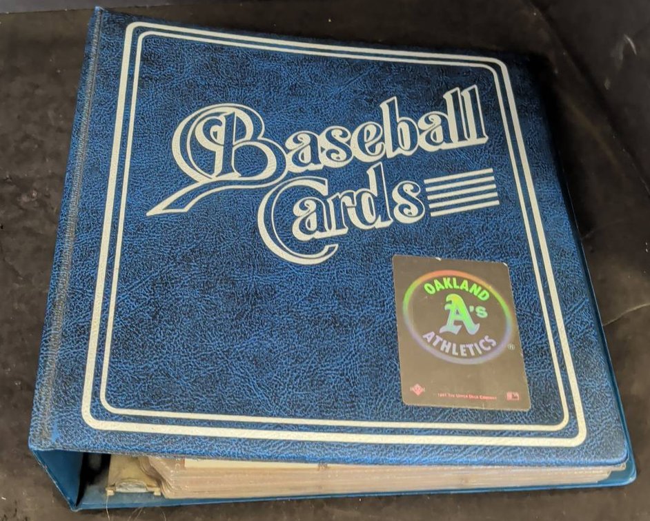 Baseball Card Binder With Assorted Cards